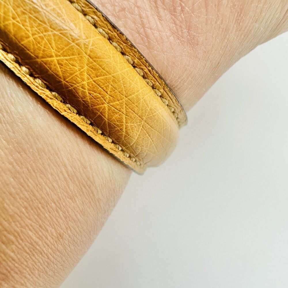 Gucci Brown Gold Belt Motif Leather Fashion Bracelet Jewelry Italian Designer - Picture 4 of 10